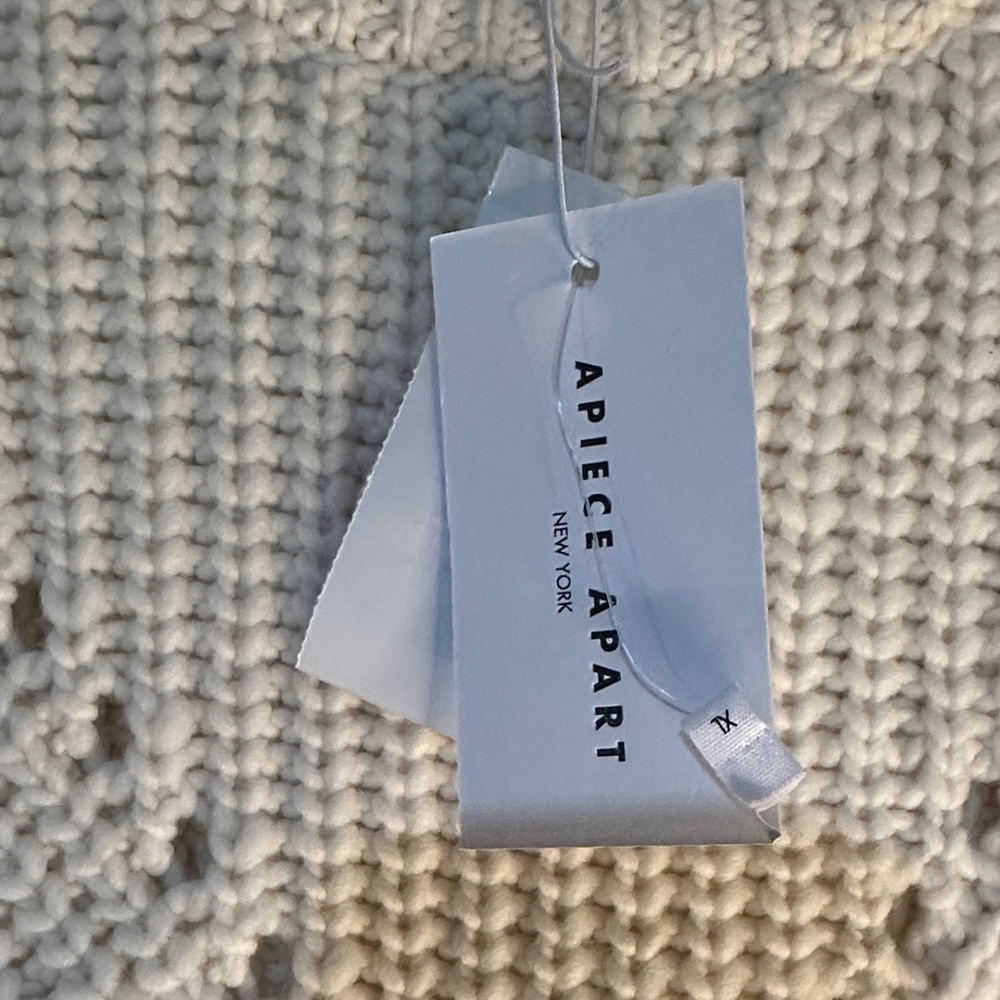 Apiece Apart Ivory Textured Crew Neck Sweater - Picture 3 of 7